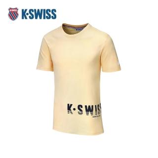 【K-SWISS】棉質吸排T恤 23SS KSWISS LOGO TEE 男短袖 吸濕排汗 男上衣 橙色 108052-770