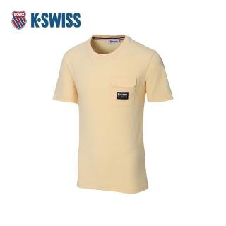 【K-SWISS】棉質吸排T恤 LABEL POCKET TEE 男短袖 吸濕排汗 男上衣 橙色 108074-770