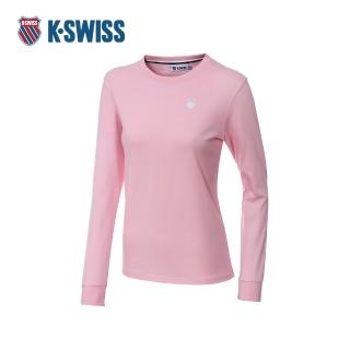【K-SWISS】長袖T恤 F23 CUFF SL TEE 女長袖 女上衣 粉紅色 199362-653