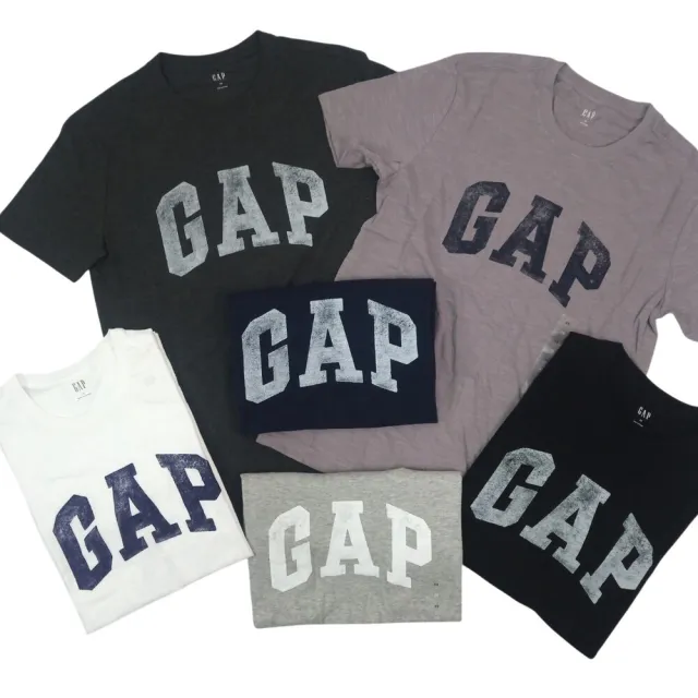 【GAP】GAP 潑墨 短T 情侶款 刷舊 LOGO 竹節棉 T恤 潑墨 棉T T恤 短袖(5720)
