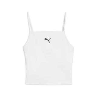【PUMA】短版背心 Wardrobe Essentials 羅紋細肩 白 合身 629771-02