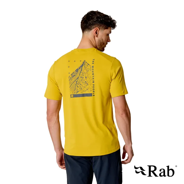 【RAB】Force Esker Tee 短袖防曬抗臭排汗T恤 男款 深花粉黃 #QCC62
