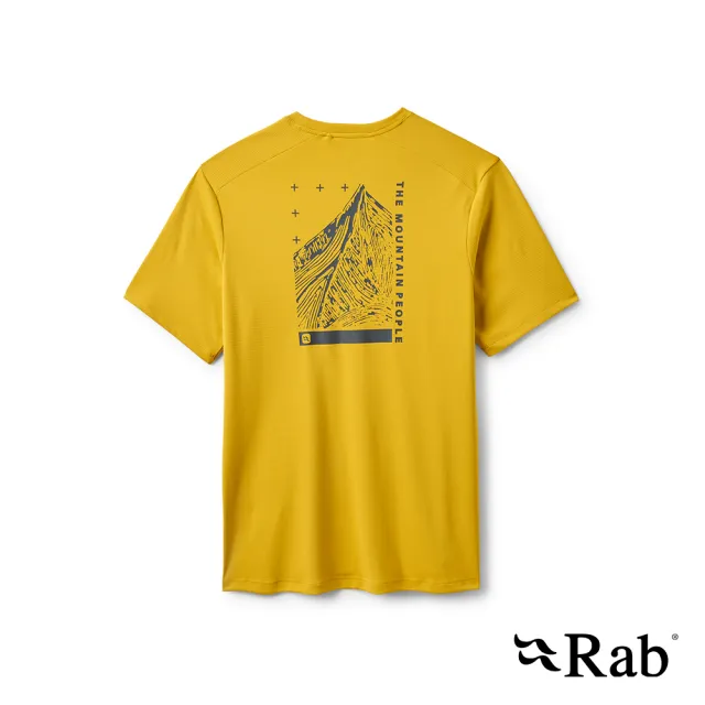 【RAB】Force Esker Tee 短袖防曬抗臭排汗T恤 男款 深花粉黃 #QCC62