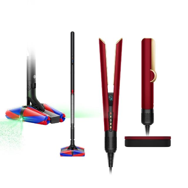 【dyson 戴森】HT01 二合一吹風直髮器 (絲絨紅禮盒版) + SV50 鉛筆/筆型吸塵器 (超值組)