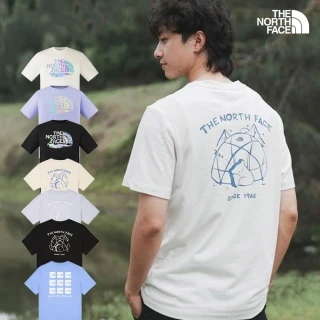 【The North Face】北面男女款純棉吸濕排汗印花短袖T恤 (多款任選)