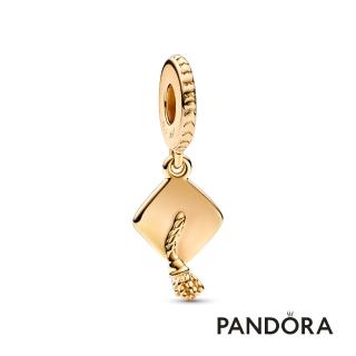 【Pandora 潘多拉】畢業帽吊飾-飾品/情人節禮物/生日禮/鍍14k金