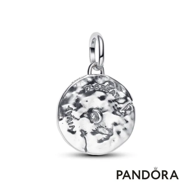 【Pandora 潘多拉】春櫻綻放勳章吊飾-飾品/情人節禮物/生日禮/純銀