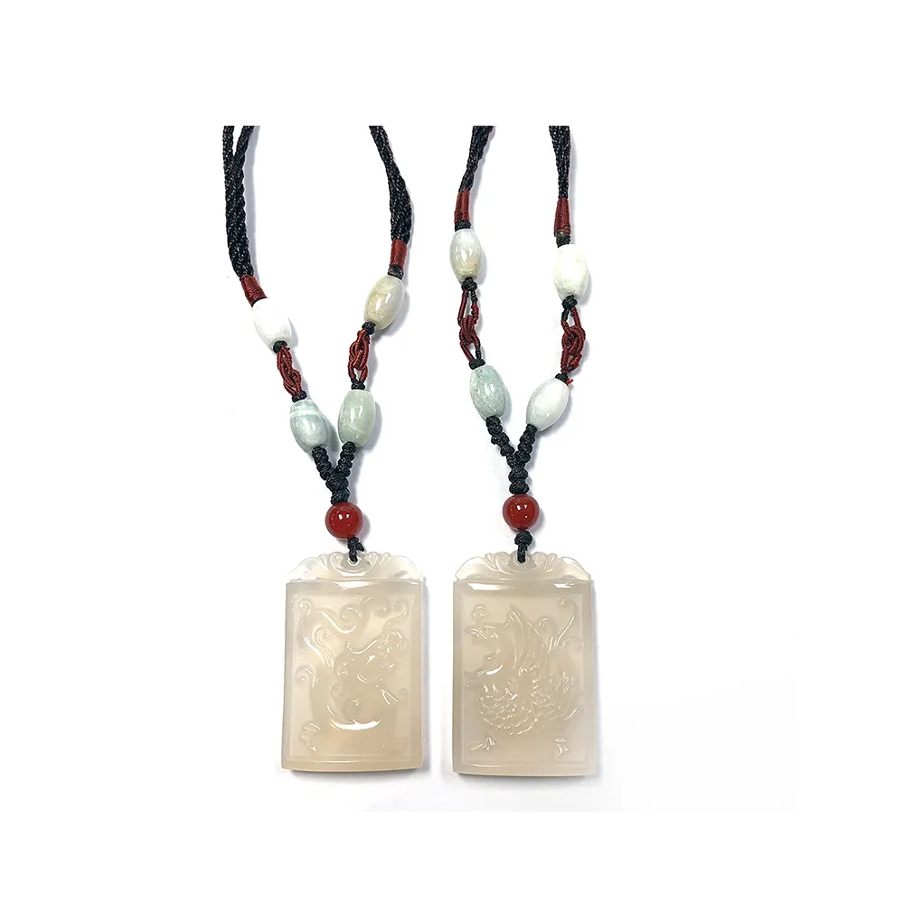 【金石工坊】龍鳳平安玉珮/精雕白玉髓開運墜飾(新年開運招財飾品/龍年行大運)