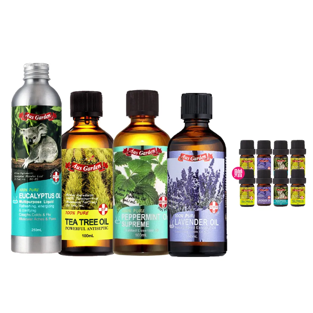 【澳維花園】大容量精油3入(尤加利250mlX3/薰衣草/薄荷/茶樹100mlX3/任選)