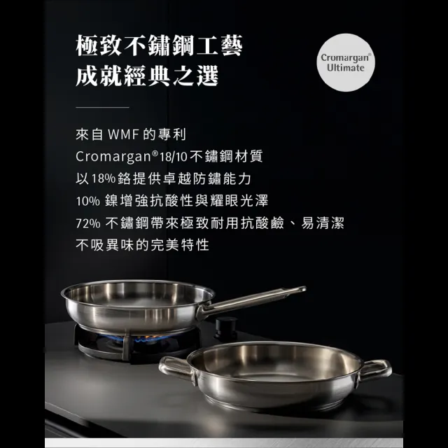 【WMF】義大利極致系列Ultimate 超平整不鏽鋼煎鍋 28cm 平底鍋 可IH爐 烤箱 洗碗機