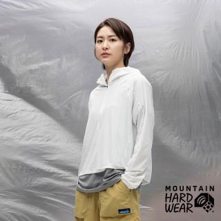 【Mountain Hardwear】Sunshield™ Hoody 防曬抗臭長袖半拉鍊連帽短版上衣 女款 霧堤白 #2110511