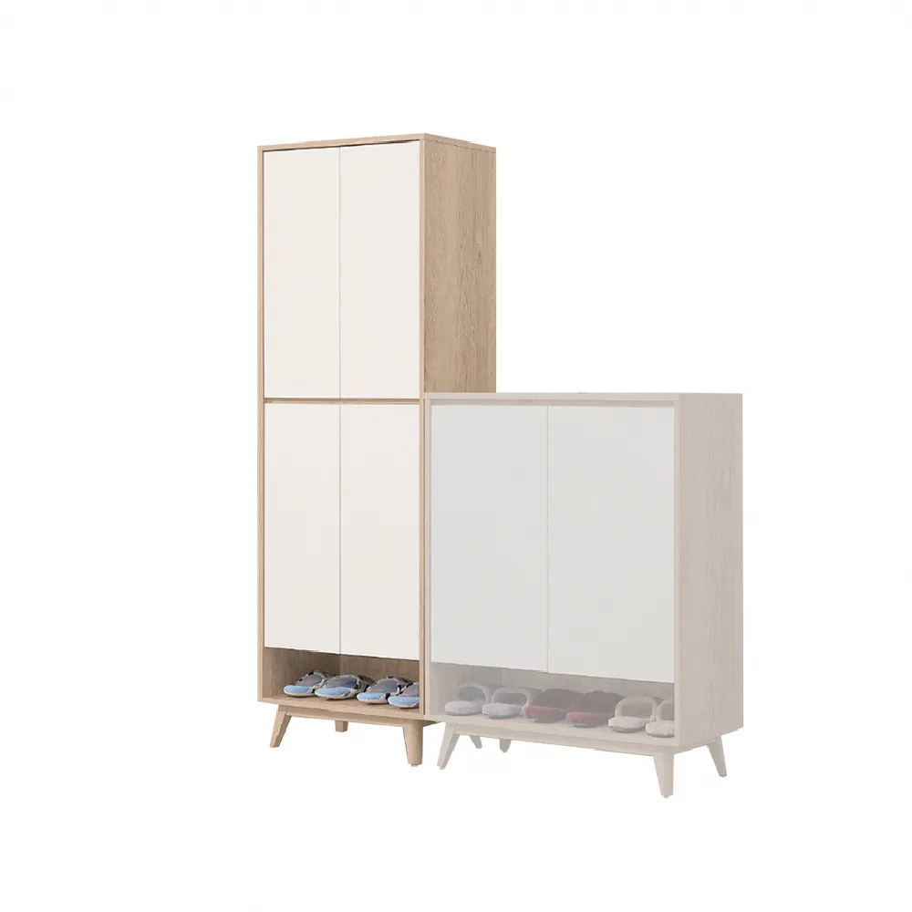 【H&D 東稻家居】原木雙色高鞋櫃2尺(TKHT-07164)