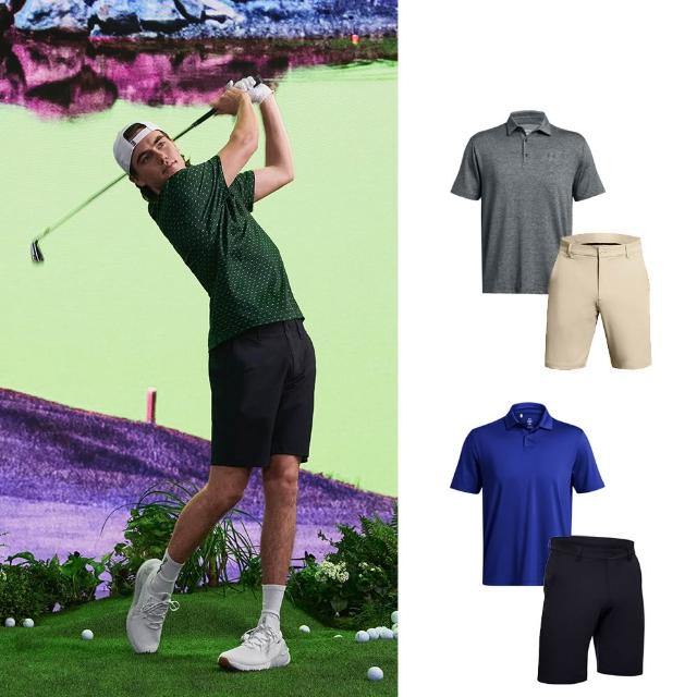 【UNDER ARMOUR】UA 男 高爾夫POLO衫+短褲 2件組