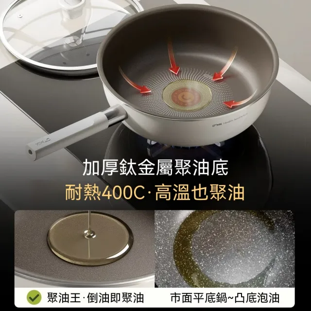 嶼川 不沾鍋 平底鍋 炒菜鍋 鈦陶瓷鍋 無塗層鍋（煎牛排 炒菜 煎蛋 燜煮 煎餃）