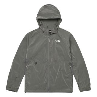 【The North Face】TNF 休閒 防潑水可打包連帽外套 M SHINY NYLON WIND JACKET - AP 男 灰 (NF0A8FZQ0UZ)