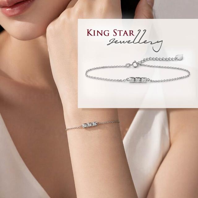 【King Star】K金天然鑽石手鍊 天使 (使用無色等級天然美鑽)