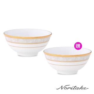 【NORITAKE】買1送1 花舞春風金邊麵碗16cm(禮盒)