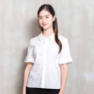 【perng yuh 芃諭名品】都會對白 荷葉袖 翻領襯衫(2026 SS Collection｜5A春夏新品上市)
