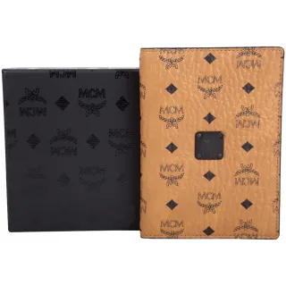 【MCM】Nomad 經典品牌圖騰牛皮護照夾-棕色