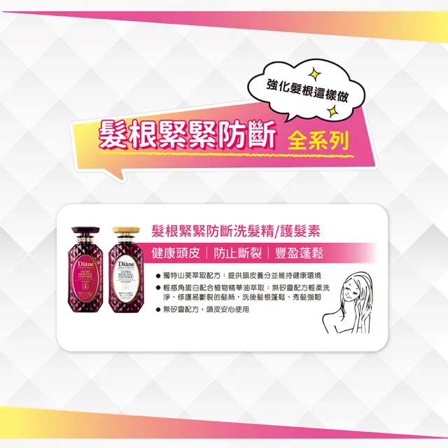 【Moist Diane 黛絲恩】髮根緊緊 防斷洗髮精/護髮素450mlx2入