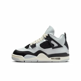 【NIKE 耐吉】AIR JORDAN 4 RETRO GS 女鞋 大童 休閒鞋 運動鞋 緩震 銀黑(FZ8585070)