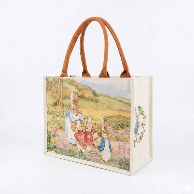 【PETER RABBIT 比得兔】比得兔 英式 典雅 復古插圖風 帆布袋加購悠遊卡