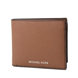 【Michael Kors】男款 燙印LOGO防刮零錢袋短夾-焦糖色