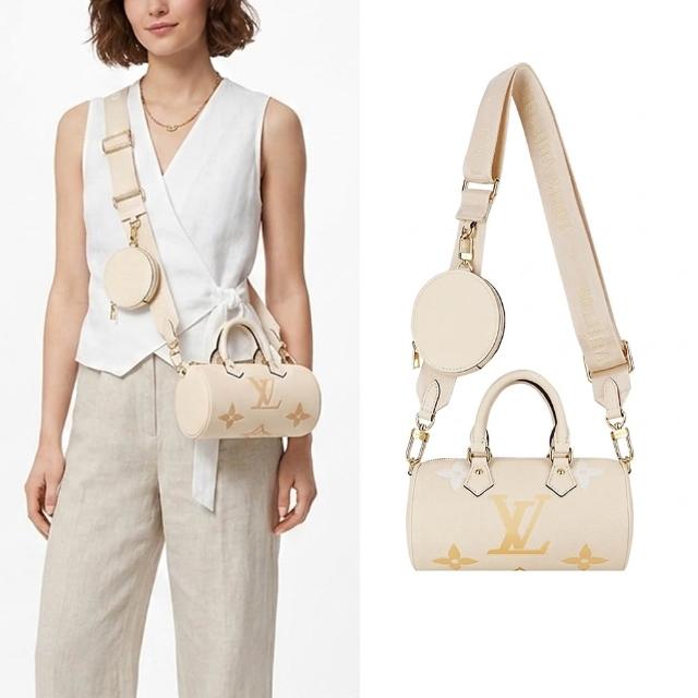 LV LOUIS VUITTON路易威登 M45708 PAPILLON 經典 LOGO 漸層圓筒水桶/兩用包 精緻設計的LV PAPILLON系列兩用包,採用高階皮革材質,米色漸層外觀展現優雅風格,適合日常出勤與休閒場合,經典LOGO圖案增添品牌辨識度,輕便實用,是女性必備的歐系精品配件。