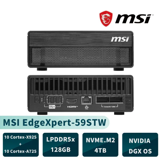 【MSI 微星】AI超級電腦(MS-C931/EdgeXpert-59STW/GB10/128 GB LPDDR5x/4TB/NVIDIA DGX OS)