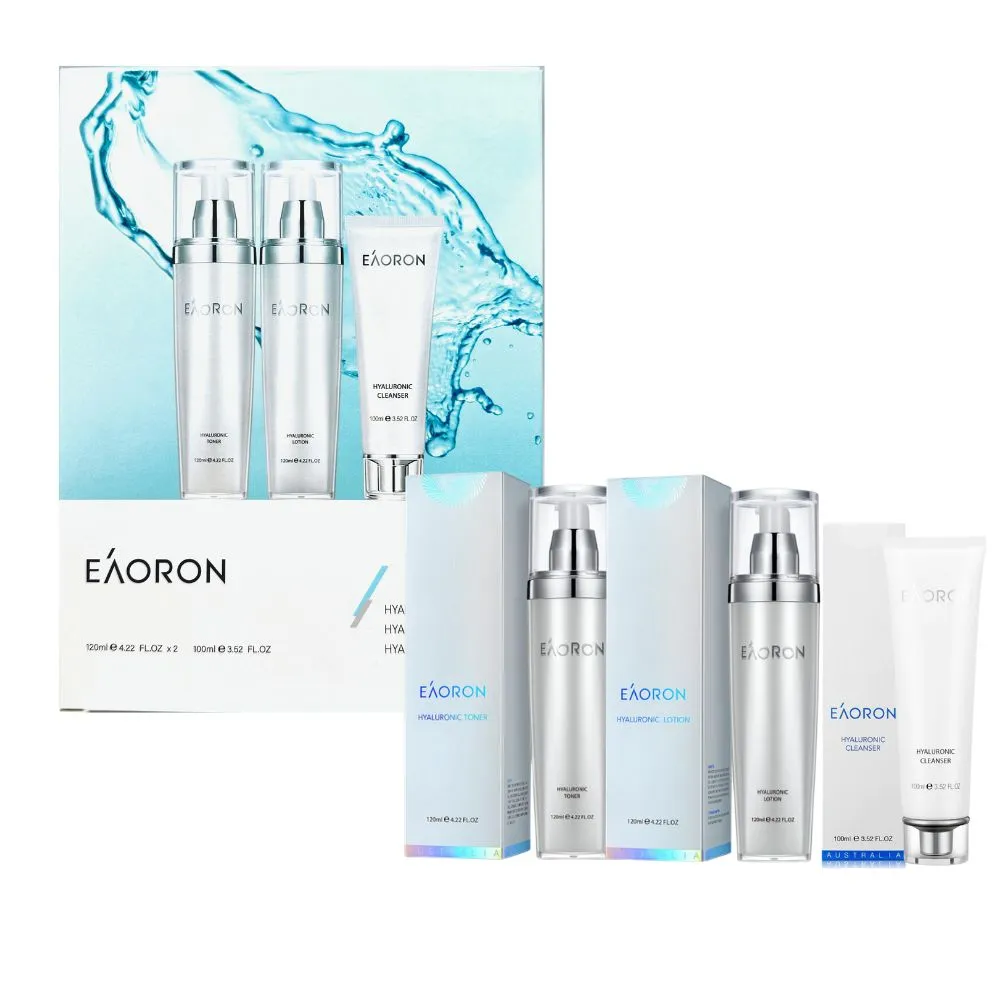 【Eaoron】水光保濕乳液+化妝水+洗面乳 明星組合(超值優惠限量禮盒)