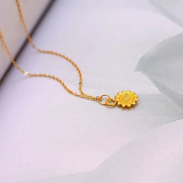 【Penny 珮妮】999黃金 迷你向日葵 項鍊吊墜(母親節 交換禮物 送女友 生日 情人節 尾牙 新年禮物 結婚)