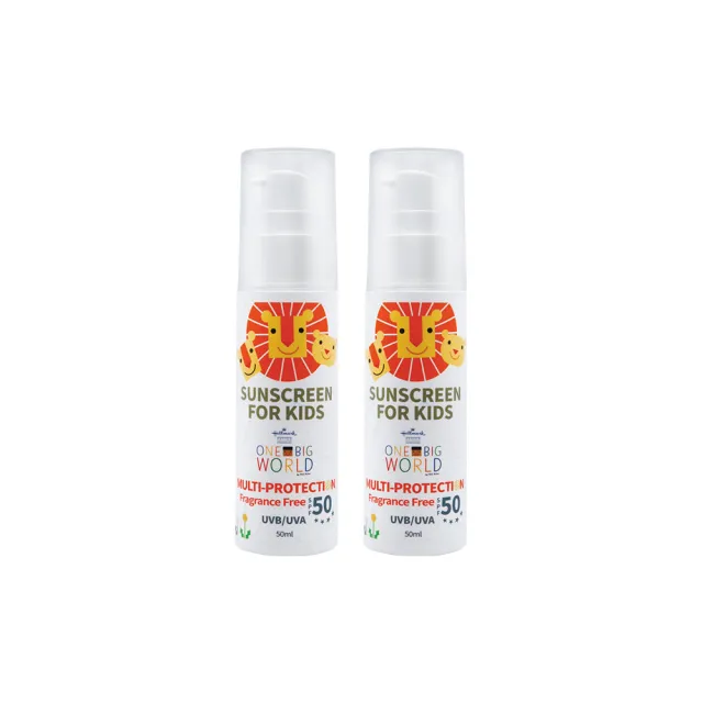 【Hallmark】童話樂園 大童舒膚全護防曬凝乳SPF50 50ml 兩入組(幼童 保濕 防曬 低敏配方)