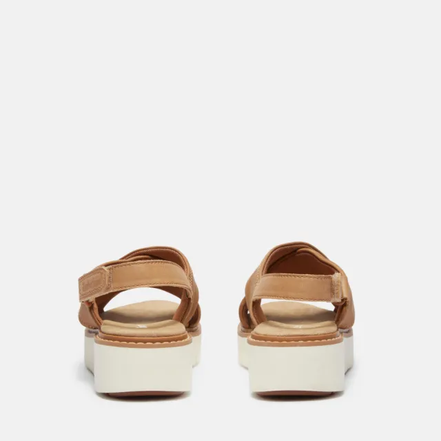 【Timberland】女款淺小麥色後帶式皮革涼鞋(A415JEN2)