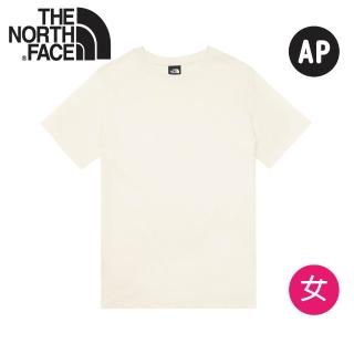 【The North Face】女 刺繡小logo 短袖棉T《沙丘白》8GWF/棉T/登山/短袖棉T