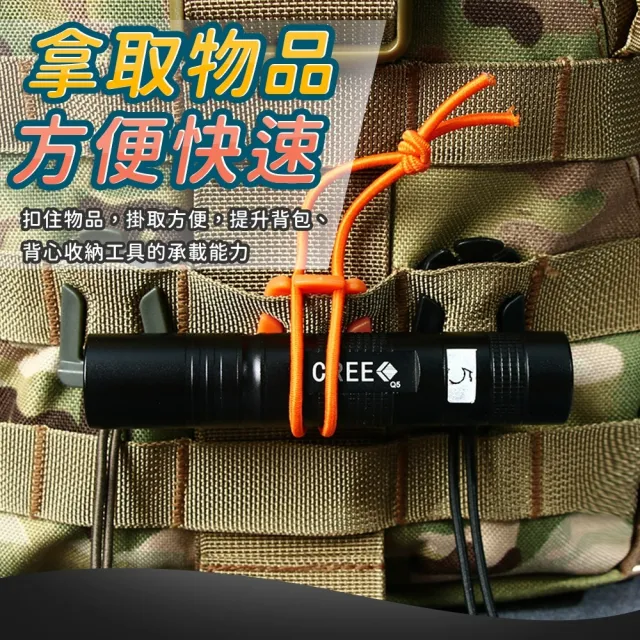 【kurumapop】彈力繩固定織帶夾10入 腰帶繩扣 織帶整理扣 MOLLE三角繩扣 收納繩扣 捲線夾