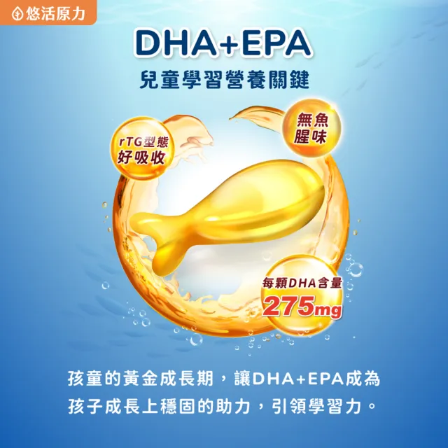 【悠活原力】巧虎聯名小悠活兒童魚油咀嚼軟膠囊x3(30粒/瓶 兒童魚球 小魚球)