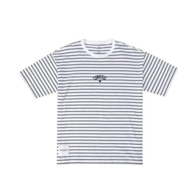 【CONVERSE】Stripe Logo Tee Egret 男款 黑白色 基本款 休閒 短袖 UCJ690-W2Y