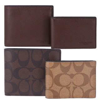 【COACH】紳士風 男士 11卡 雙鈔票層 PVC LOGO 男士 短夾 (多色任選)