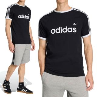 【adidas 愛迪達】3S Ringer T 男款 黑色 Logo 印花 T恤 運動 休閒 短袖 KF0417