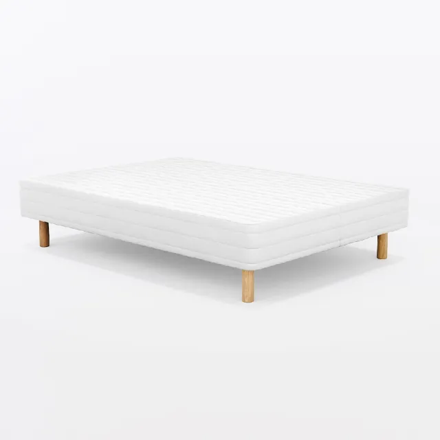【MUJI 無印良品】附床板床墊/D/床墊套可水洗/組裝式/木製腳/12cm(大型家具配送)