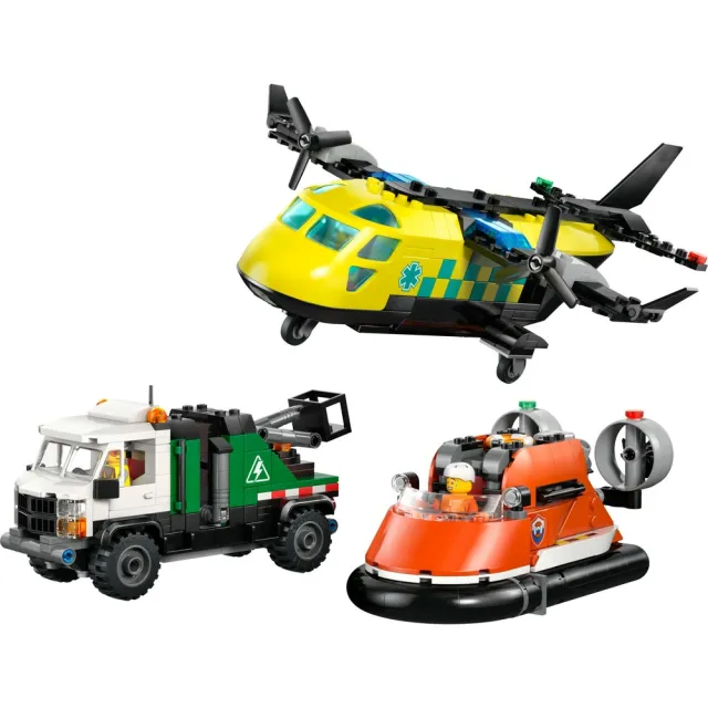 【LEGO 樂高】城市系列 60505 飛機、作業車和氣墊船混搭套裝(玩具車 創意力遊戲 積木 玩具)