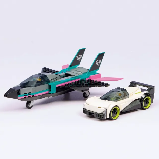 【LEGO 樂高】城市系列 60489 噴射機 vs. 汽車(玩具車 創意力遊戲 積木 兒童玩具)
