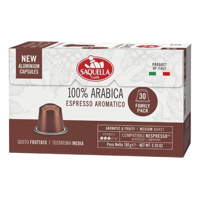 義大利SAQUELLA膠囊咖啡-100%阿拉比卡150g(30顆)