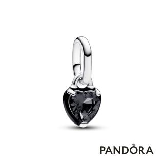 【Pandora 潘多拉】Pandora ME 黑色愛心迷你吊飾-飾品/情人節禮物/生日禮/純銀