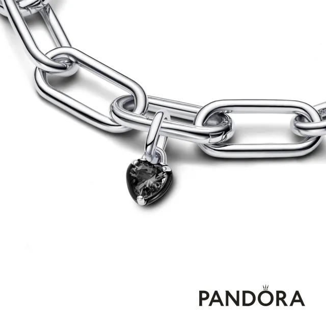 【Pandora 潘多拉】Pandora ME 黑色愛心迷你吊飾