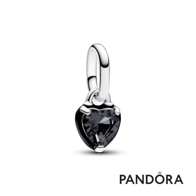【Pandora 潘多拉】Pandora ME 黑色愛心迷你吊飾