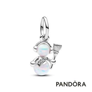 【Pandora 潘多拉】幻彩雪人吊飾-飾品/情人節禮物/生日禮/純銀