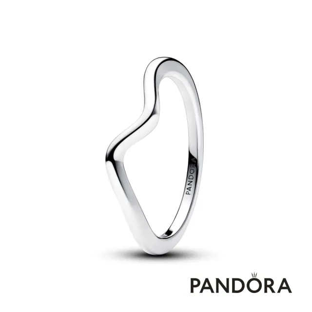 【Pandora 潘多拉】光澤波紋戒指
