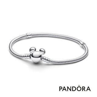 【Pandora 潘多拉】Pandora Moments 迪士尼米奇造型釦蛇鏈