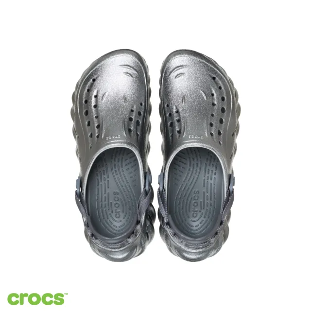 【Crocs】中性鞋 Echo 波波金屬克駱格 大氣灰色/彩色(214109-1FS)